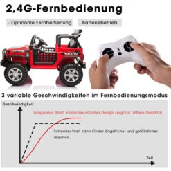 Voiture électrique Pour Enfants, Voiture électrique Pour Enfants 2 Places Avec Batterie 12V, Moteur 2x45W, Télécommande 2.4G, 3 Vitesses, Lumières LED, Klaxon Réaliste, Musique, Radio FM Dès 3 Ans Rouge Et Noir -Pas Cher Clair Jardin Magasin 72336646 3