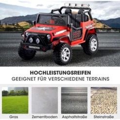 Voiture électrique Pour Enfants, Voiture électrique Pour Enfants 2 Places Avec Batterie 12V, Moteur 2x45W, Télécommande 2.4G, 3 Vitesses, Lumières LED, Klaxon Réaliste, Musique, Radio FM Dès 3 Ans Rouge Et Noir -Pas Cher Clair Jardin Magasin 72336646 5