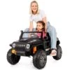 Voiture électrique Pour Enfants, Conduite Parent-enfant. Mode Parental. Charge De 100 Kg. 3 Sièges, 12V, 7Ah. USB Bluetooth. Télécommande, Démarrage En Douceur, Moteurs 2*35W. Klaxon, éclairage Avant. 3-7km/h, Pour Enfants à Partir De 3 Ans Noir