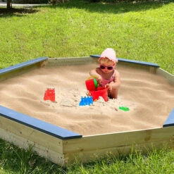 Bac à Sable Bois - Octogonal Dim. 177 X 177 X 23cm - 4 Bancs - Bâche De Couverture - MaxxToys -Pas Cher Clair Jardin Magasin 72492634 5