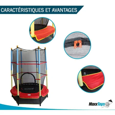 MaxxToys Trampoline Enfant Pour Intérieur Et Extérieur - Ø 140cm - Avec Filet De Protection - Max 50 KG 3 MaxxToys Trampoline Enfant Pour Intérieur Et Extérieur - Ø 140cm - Avec Filet De Protection - Max 50 KG – Image 3
