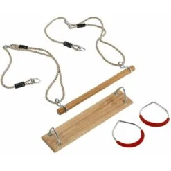 Kit 3 Accessoires Balançoire + Anneaux De Gym + Trapèze