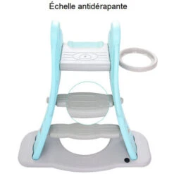 Toboggan Pour Enfants Aire De Jeux 3 En 1 Avec Panier Basket Ensemble D'escalade Solide Glisser Usage Intérieur Solide HDPE Rose -Pas Cher Clair Jardin Magasin 78849046 4