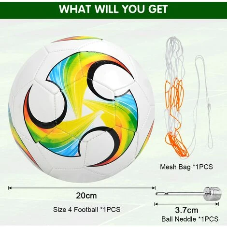 Ballon De Football Enfant Taille 4 Avec Aiguille De Gonflage Filet à Ballons, Structure à Trois Couches Texture En TPU Football Pour Enfants Salle Et Extérieur Entraînement Ballon Match-B 4 Ballon De Football Enfant Taille 4 Avec Aiguille De Gonflage Filet à Ballons, Structure à Trois Couches Texture En TPU Football Pour Enfants Salle Et Extérieur Entraînement Ballon Match-B – Image 4