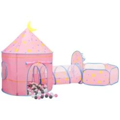 Tente De Jeu Pour Enfants Avec 250 Balles Rose 301x120x128 Cm VidaXL