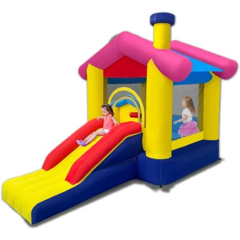 Froadp Enfants Château Gonflable Maison De Jeu, Pour L'intérieur & L'extérieur, Avec Soufflerie 370W (320x285x243cm) 1 Froadp Enfants Château Gonflable Maison De Jeu, Pour L'intérieur & L'extérieur, Avec Soufflerie 370W (320x285x243cm)
