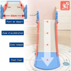 Froadp Enfants Toboggan Autoportant, Toboggan Jouet Avec Panier De Basket(135x53x67cm) 7 Froadp Enfants Toboggan Autoportant, Toboggan Jouet Avec Panier De Basket(135x53x67cm) -Pas Cher Clair Jardin Magasin 81844118 3
