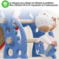 Froadp Enfants Toboggan Autoportant, Toboggan Jouet Avec Panier De Basket(135x53x67cm) 8 Froadp Enfants Toboggan Autoportant, Toboggan Jouet Avec Panier De Basket(135x53x67cm) -Pas Cher Clair Jardin Magasin 81844118 4