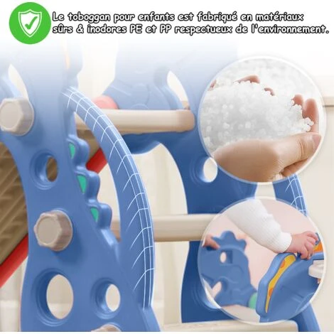 Froadp Enfants Toboggan Autoportant, Toboggan Jouet Avec Panier De Basket(135x53x67cm) 4 Froadp Enfants Toboggan Autoportant, Toboggan Jouet Avec Panier De Basket(135x53x67cm) – Image 4