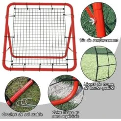 Froadp 100x100x65cm Filet De Rebond De Football, Rebondissement Football Trainer -Pas Cher Clair Jardin Magasin 81844125 3