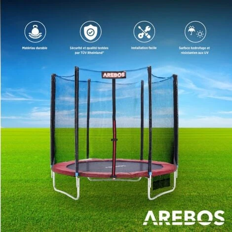AREBOS Coussin De Protection Pour Trampoline De Remplacement Trampoline Couverture Rembourrage Anti-déchirure 183 Cm Rouge 3 AREBOS Coussin De Protection Pour Trampoline De Remplacement Trampoline Couverture Rembourrage Anti-déchirure 183 Cm Rouge – Image 3