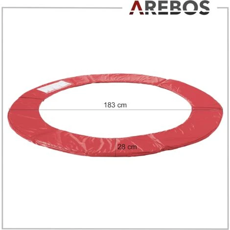 AREBOS Coussin De Protection Pour Trampoline De Remplacement Trampoline Couverture Rembourrage Anti-déchirure 183 Cm Rouge 5 AREBOS Coussin De Protection Pour Trampoline De Remplacement Trampoline Couverture Rembourrage Anti-déchirure 183 Cm Rouge – Image 5