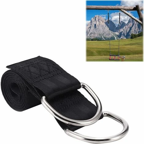 Sangle De Balançoire D'arbre, 2 Cintres De Balançoire De Polyester, Corde De Balançoire Portable De 2 Mètres Avec 2 Mousquetons (noir) 1 Sangle De Balançoire D'arbre, 2 Cintres De Balançoire De Polyester, Corde De Balançoire Portable De 2 Mètres Avec 2 Mousquetons (noir)
