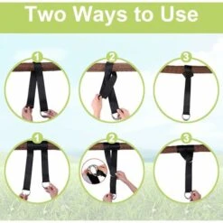 Sangle De Balançoire D'arbre, 2 Cintres De Balançoire De Polyester, Corde De Balançoire Portable De 2 Mètres Avec 2 Mousquetons (noir) 8 Sangle De Balançoire D'arbre, 2 Cintres De Balançoire De Polyester, Corde De Balançoire Portable De 2 Mètres Avec 2 Mousquetons (noir) -Pas Cher Clair Jardin Magasin 83830322 4