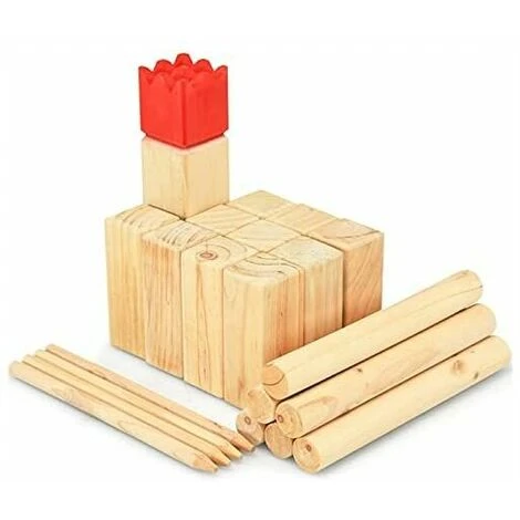 Kubb Jeu En Bois, Jeu De Societe Pour 2 A 12 Joueurs Avec 1 Roi, 10 Cibles Kubb, 6 Bâtons A Lancer, 4 Pieux D'angle, Jeu D'Adresse De Plein Air, Plage, Pelouse, Pour Enfants, Adultes 1 Kubb Jeu En Bois, Jeu De Societe Pour 2 A 12 Joueurs Avec 1 Roi, 10 Cibles Kubb, 6 Bâtons A Lancer, 4 Pieux D'angle, Jeu D'Adresse De Plein Air, Plage, Pelouse, Pour Enfants, Adultes