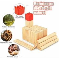 Kubb Jeu En Bois, Jeu De Societe Pour 2 A 12 Joueurs Avec 1 Roi, 10 Cibles Kubb, 6 Bâtons A Lancer, 4 Pieux D'angle, Jeu D'Adresse De Plein Air, Plage, Pelouse, Pour Enfants, Adultes 8 Kubb Jeu En Bois, Jeu De Societe Pour 2 A 12 Joueurs Avec 1 Roi, 10 Cibles Kubb, 6 Bâtons A Lancer, 4 Pieux D'angle, Jeu D'Adresse De Plein Air, Plage, Pelouse, Pour Enfants, Adultes -Pas Cher Clair Jardin Magasin 85354684 4
