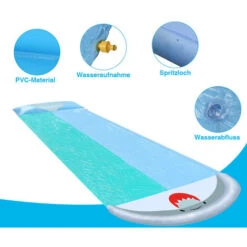 EINFEBEN Toboggan Aquatique Toboggan PVC Toboggan Intégré 5.51.45m -Pas Cher Clair Jardin Magasin 85667848 3