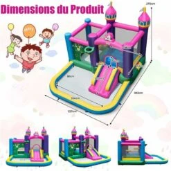 DREAMADE Château Gonflable Avec Trampoline Pour Enfants 3 - 10Ans Toboggan Et Piscine 327 X 392 X 270 CM (sans Gonfleur) 9 DREAMADE Château Gonflable Avec Trampoline Pour Enfants 3 - 10Ans Toboggan Et Piscine 327 X 392 X 270 CM (sans Gonfleur) -Pas Cher Clair Jardin Magasin 85698502 5