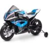 PLAYKIN Vélo électrique Pour Enfants BMW HP4 Bleu 12V Rechargeable Trike Pour Enfants +3 Ans
