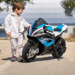 PLAYKIN Vélo électrique Pour Enfants BMW HP4 Bleu 12V Rechargeable Trike Pour Enfants +3 Ans -Pas Cher Clair Jardin Magasin 85744571 5