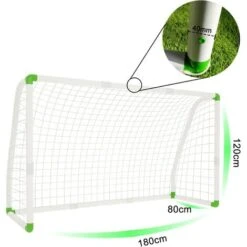 AUFUN But De Football En PVC Pour Enfants Avec Filet, Filet De Football Pour Jardin, Parc, Plage Ou Hall, 180 X 120 X 80 Cm -Pas Cher Clair Jardin Magasin 87109955 2