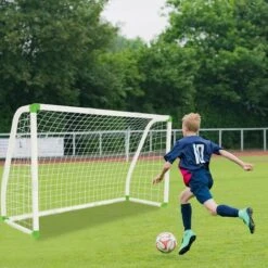 AUFUN But De Football En PVC Pour Enfants Avec Filet, Filet De Football Pour Jardin, Parc, Plage Ou Hall, 245 X 155 X 90 Cm -Pas Cher Clair Jardin Magasin 87110679 4