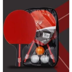 Raquettes De Ping-pong, Set De Ping-pong, 2 Raquettes De Ping-pong En Peuplier + 3 Balles + 1 Sac -Pas Cher Clair Jardin Magasin 88918494 3