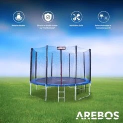 AREBOS Coussin De Protection Pour Trampoline 396cm + Filet Pour 8 Tiges -Pas Cher Clair Jardin Magasin 8915200 3