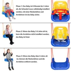 SWANEW Balançoire Pour Enfants Balançoire 3 En 1 Cadre De Balançoire Balançoire Pour Bébé Réglable Enfants -Pas Cher Clair Jardin Magasin 89268530 3