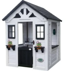 Backyard Discovery Sweetwater Maisonnette En Bois Cabane En Bois Maisonnette / Cabane De Jeu Avec Cuisine Grise Et Blanche