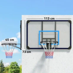 Panier De Basket-ball Mural - Panneau De Basket à Accrocher - Visserie Incluse - Acier PC Bleu Noir 7 Panier De Basket-ball Mural - Panneau De Basket à Accrocher - Visserie Incluse - Acier PC Bleu Noir -Pas Cher Clair Jardin Magasin 89777833 3