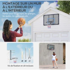 Panier De Basket-ball Mural - Panneau De Basket à Accrocher - Visserie Incluse - Acier PC Bleu Noir 8 Panier De Basket-ball Mural - Panneau De Basket à Accrocher - Visserie Incluse - Acier PC Bleu Noir -Pas Cher Clair Jardin Magasin 89777833 4
