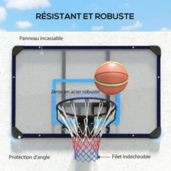 Panier De Basket-ball Mural - Panneau De Basket à Accrocher - Visserie Incluse - Acier PC Bleu Noir 9 Panier De Basket-ball Mural - Panneau De Basket à Accrocher - Visserie Incluse - Acier PC Bleu Noir -Pas Cher Clair Jardin Magasin 89777833 5