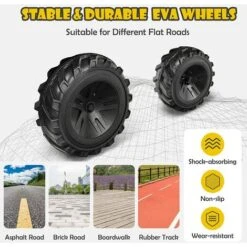 GOPLUS Tracteur Électrique Pour Enfants Avec Remorque, Pelle Et Roues Antidérapantes Excavateur Jouet Avec Télécommande, Volant Directionnel Avec Musique,Lumière Pour Enfant 36-95 Mois (Jaune) -Pas Cher Clair Jardin Magasin 90015027 3