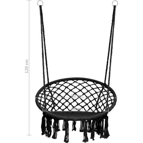 UNIQUEChaise à Bascule En Hamac 80 Cm Anthracite3,5 Kg,Magnifique & Montage Facile78306 4 UNIQUEChaise à Bascule En Hamac 80 Cm Anthracite3,5 Kg,Magnifique & Montage Facile78306 – Image 4