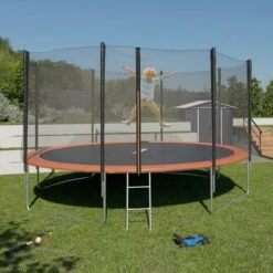 Trampoline Ø 4,27 M Avec Filet De Sécurité Et échelle -Pas Cher Clair Jardin Magasin 90538736 2