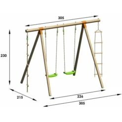 Portique Bois 2,30 M Topwood ALTI - 4 Enfants -Pas Cher Clair Jardin Magasin 90569271 3