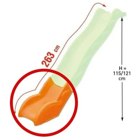 Partie Inférieure De Glissière Toboggan 2,63 M - Sabot Orange 2 Partie Inférieure De Glissière Toboggan 2,63 M - Sabot Orange – Image 2