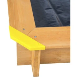 Bac à Sable De Jardin Enfant En Bois Avec 1 Toit Et 1 Bâche 120x120x120cm -Pas Cher Clair Jardin Magasin 91264606 5