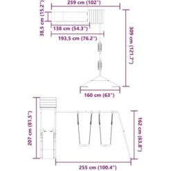Aire De Jeux D'extérieur Bois De Pin Massif VidaXL -Pas Cher Clair Jardin Magasin 91988003 3