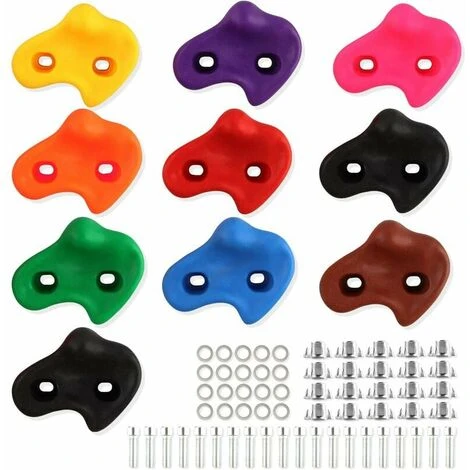 Prises D'escalade Pour Enfants, 10 Pièces Prises D'escalade Pour Enfants Avec Matériel De Fixation, Poignées Murales D'escalade, Combinaisons Colorées D'escalade Intérieure/extérieure (couleur Aléatoi 1 Prises D'escalade Pour Enfants, 10 Pièces Prises D'escalade Pour Enfants Avec Matériel De Fixation, Poignées Murales D'escalade, Combinaisons Colorées D'escalade Intérieure/extérieure (couleur Aléatoi