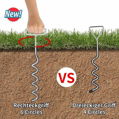 Kit D'ancrage Au Sol 4 Pièces Pour Trampoline, Balançoire, Chevilles D'ancrage En Spirale Avec Sangles, Ancres De Trampoline, Chevilles D'ancrage En Acier 3 Kit D'ancrage Au Sol 4 Pièces Pour Trampoline, Balançoire, Chevilles D'ancrage En Spirale Avec Sangles, Ancres De Trampoline, Chevilles D'ancrage En Acier – Image 3