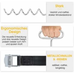 Kit D'ancrage Au Sol 4 Pièces Pour Trampoline, Balançoire, Chevilles D'ancrage En Spirale Avec Sangles, Ancres De Trampoline, Chevilles D'ancrage En Acier 8 Kit D'ancrage Au Sol 4 Pièces Pour Trampoline, Balançoire, Chevilles D'ancrage En Spirale Avec Sangles, Ancres De Trampoline, Chevilles D'ancrage En Acier -Pas Cher Clair Jardin Magasin 92099948 4