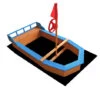 Bac à Sable Forme De Bateau Drapeau 150x78x85cm Bois Sol Non-tissé Jardin Jeux Plein Air Jardin