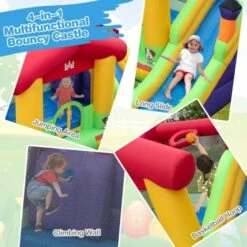 GOPLUS Château Gonflable Avec Souffleur Pour 2 Enfants De 3-10 Ans,Zone De Saut,Toboggan, Mur D'escalade,325x290x205 Cm,Maison Rouge 8 GOPLUS Château Gonflable Avec Souffleur Pour 2 Enfants De 3-10 Ans,Zone De Saut,Toboggan, Mur D'escalade,325x290x205 Cm,Maison Rouge -Pas Cher Clair Jardin Magasin 92175864 4