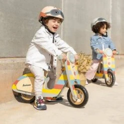 Trottinette En Bois, Rainbow Scooter, Pour Enfants Avec Siège Réglable En 3 Hauteurs, Design Exclusif, âge Recommandé +24 Mois -Pas Cher Clair Jardin Magasin 92356141 2