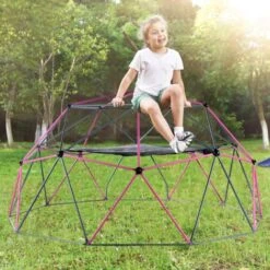 Dome D'escalade De 3 M Avec Hamac, Cadre D'escalade Pour Enfants, Dome Antidérapant Pour Jardin Intérieur Extérieur Jusqu'à 375 Kg.