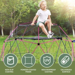 Dome D'escalade De 3,7 M Avec Hamac, Cadre D'escalade Pour Enfants, Dome Antidérapant Pour Jardin Jusqu'à 375 Kg 8 Dome D'escalade De 3,7 M Avec Hamac, Cadre D'escalade Pour Enfants, Dome Antidérapant Pour Jardin Jusqu'à 375 Kg -Pas Cher Clair Jardin Magasin 92378446 4
