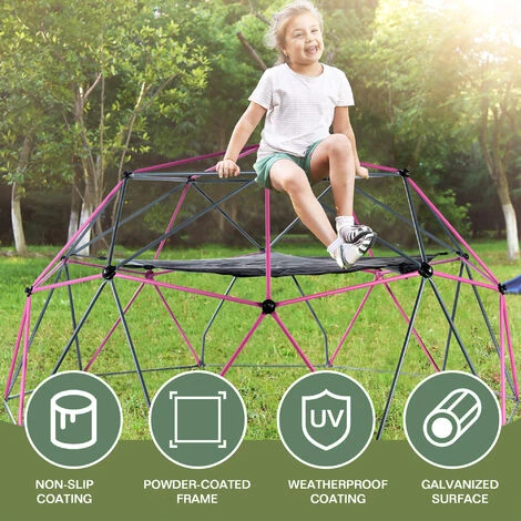Dome D'escalade De 3,7 M Avec Hamac, Cadre D'escalade Pour Enfants, Dome Antidérapant Pour Jardin Jusqu'à 375 Kg 4 Dome D'escalade De 3,7 M Avec Hamac, Cadre D'escalade Pour Enfants, Dome Antidérapant Pour Jardin Jusqu'à 375 Kg – Image 4