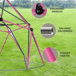 Dome D'escalade De 3,7 M Avec Hamac, Cadre D'escalade Pour Enfants, Dome Antidérapant Pour Jardin Jusqu'à 375 Kg 9 Dome D'escalade De 3,7 M Avec Hamac, Cadre D'escalade Pour Enfants, Dome Antidérapant Pour Jardin Jusqu'à 375 Kg -Pas Cher Clair Jardin Magasin 92378446 5